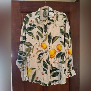 🍋NWOT - Lemon Print Button-Up Blouse🍋